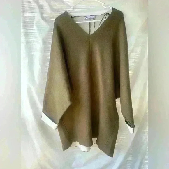 Zara Heavyweight Jersey Poncho Oversized Sz Small - Picture 2 of 5
